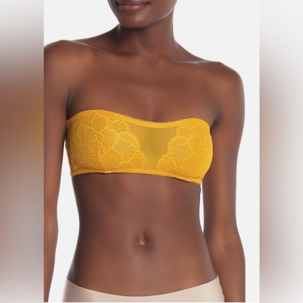 NWT Free People Malinda Lace Wireless Bandeau Bra Bra in Color: Gold